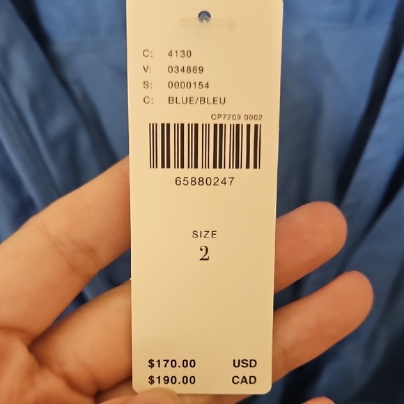 NWT - Maeve by Anthropologie Linen Blend Blue Midi Dress with Tie Front - Picture 6 of 13